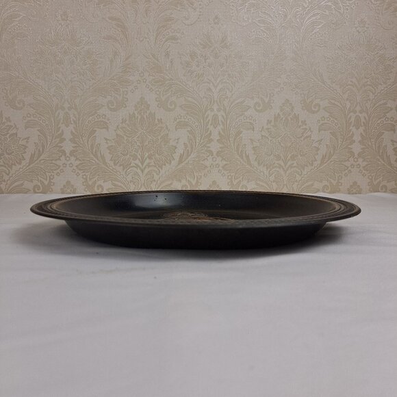 Vintage Round Copper Wall Tray Winged Dragons Wall Hanging 1970 Rare Collectible - Picture 12 of 13